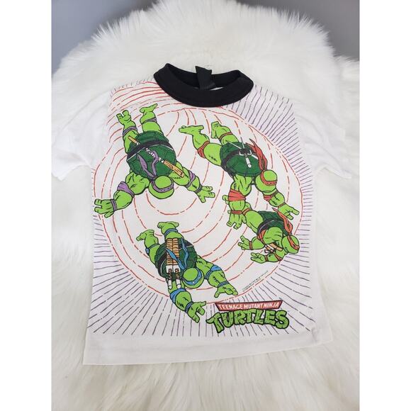 True Vintage 1990 Teenage Mutant Ninja Turtles T-Shirt Toddler‎ 90s Kid - Picture 1 of 7